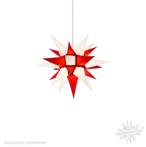 Herrnhuter Stern i4 weiß/rot
